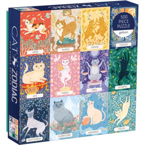 Galison Cat Zodiac 500 Piece Puzzle, Multicolor, 1 EA