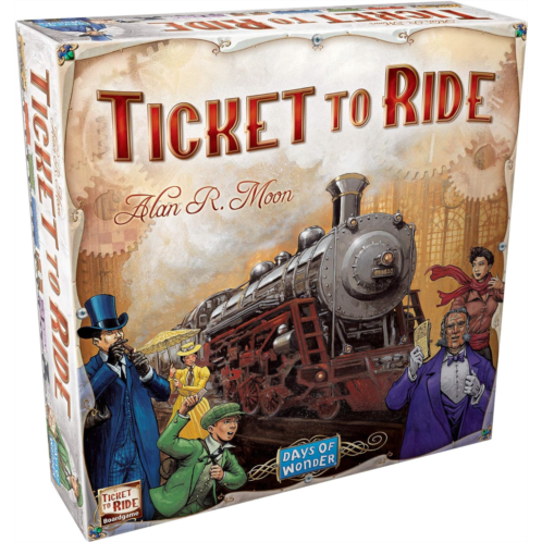 Days of Wonder Ticket to Ride Board Game - A Cross-Country Train Adventure for Friends and Family! Strategy Game for Kids & Adults, Ages 8+, 2-5 Players, 30-60 Minute Playtime, Made by Days of Wo