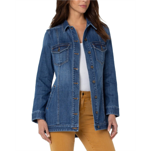 Liverpool Los Angeles High-Low Denim Shirt Jacket
