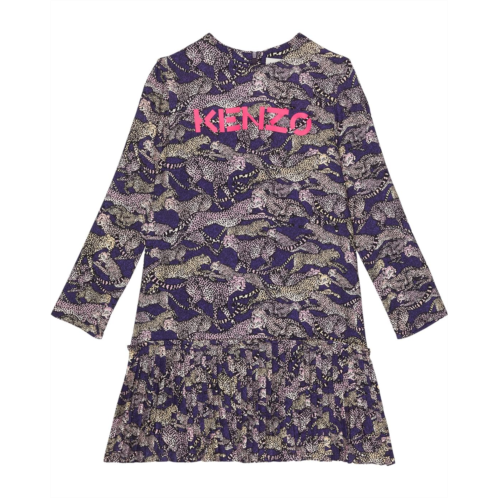 Kenzo Kids Leopard Print Long Sleeve Dress (Little Kids)