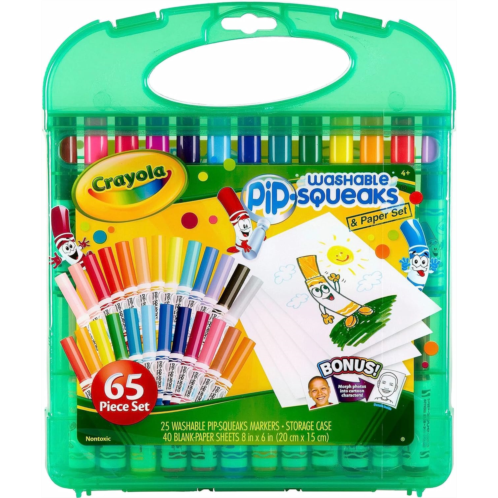 Crayola Pip Squeaks Marker Set (65ct), Washable Markers for Kids, Kids Art Supplies, Travel Gift for Kids, Mini Markers, 4+
