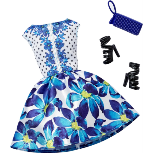 Barbie Blue Floral Gown Complete Look Fashion Pack