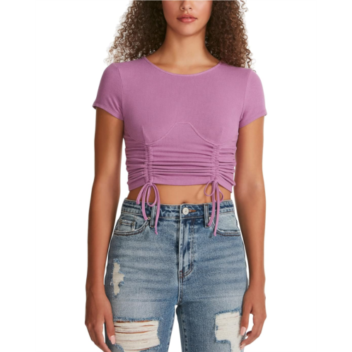 Madden Girl Short Sleeve Top w/ Corset & Ruched Front