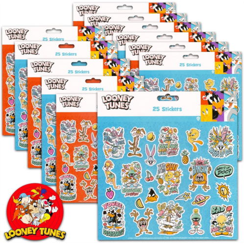 Beach Kids Looney Tunes Stickers 12 Pack - 300 Stickers for Kids Featuring Bugs Bunny, Lola Bunny, More for Arts and Crafts Stickers Party Supplies