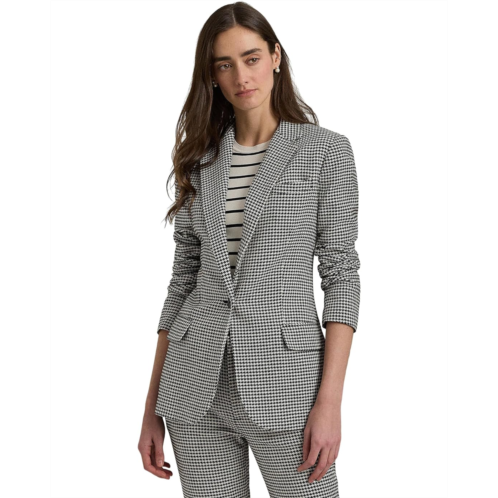 POLO RALPH LAUREN Womens Lauren Ralph Lauren Houndstooth Cotton-Blend Twill Blazer