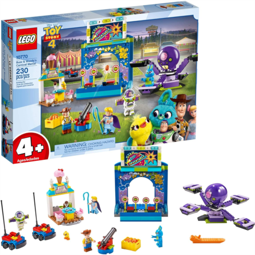 LEGO Disney Pixars Toy Story 4 Buzz Lightyear & Woodys Carnival Mania 10770 Building Kit, Carnival Playset with Shooting Game & Toy Story Characters (230 Pieces)