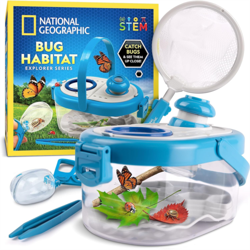 NATIONAL GEOGRAPHIC Bug Catcher Kit for Kids - Kids Bug Habitat with Magnified Viewer, Bug Catcher, Tweezers & Learning Guide, Insect Habitat, Outdoor Toys, Kids Bug Catching Kit,