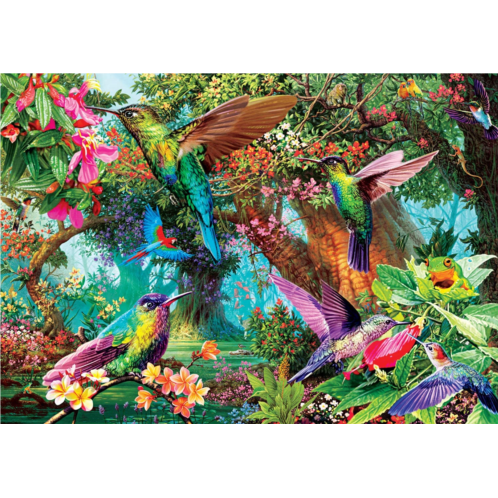 Buffalo Games - Hummingbird Garden - 500 Piece Jigsaw Puzzle with Hidden Images, Green