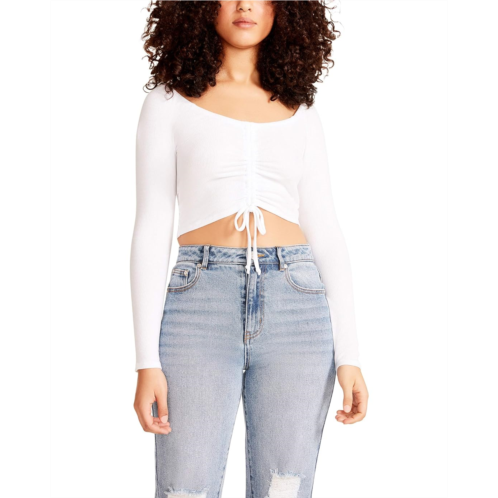 Madden Girl Cinched Front Cropped Long Sleeve Top