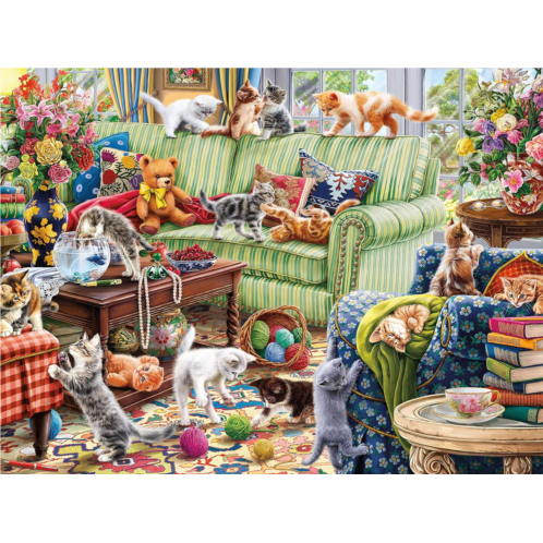 Ceaco - Paws Gone Wild - Kitty Chaos - 500 Piece Jigsaw Puzzle