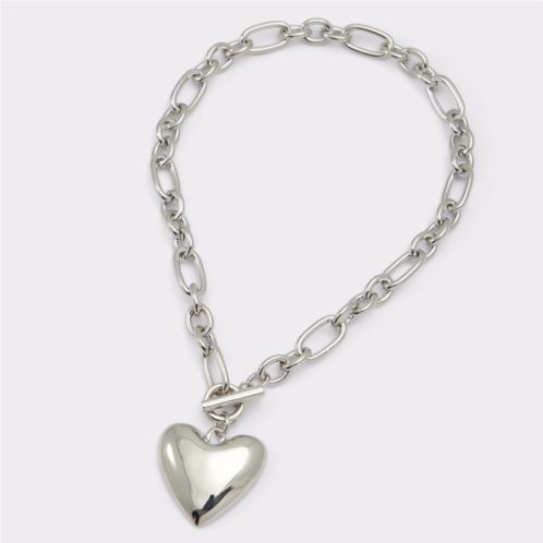 ALDO Heartchain Silver/Clear Multi Womens Necklaces