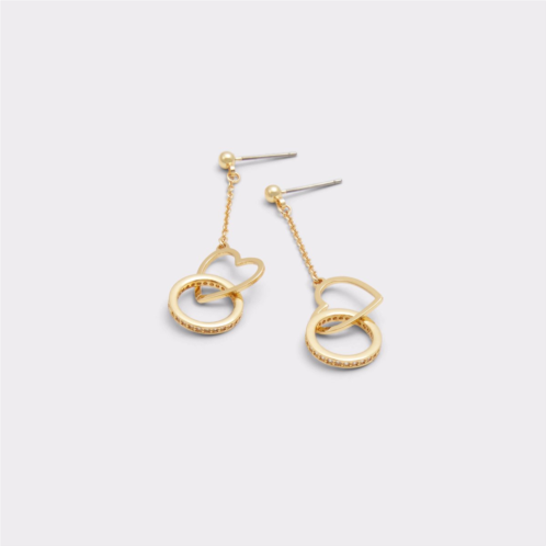 ALDO Lovecharm Gold/Clear Multi Womens Earrings