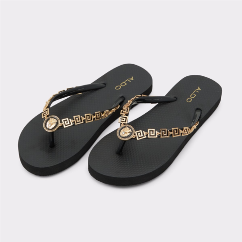ALDO Minarie Black/Gold Multi Womens Flat Sandals