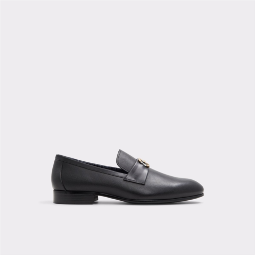 ALDO Montecarlo Black Leather Embossed Mens Loafers & Slip-Ons