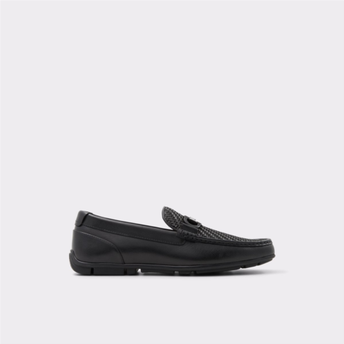 ALDO Orlovoflexx Black Leather Woven Mens Loafers & Slip-Ons