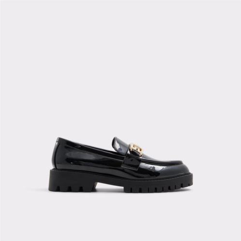 ALDO Tobey Black Synthetic Patent Womens Loafers & Oxfords