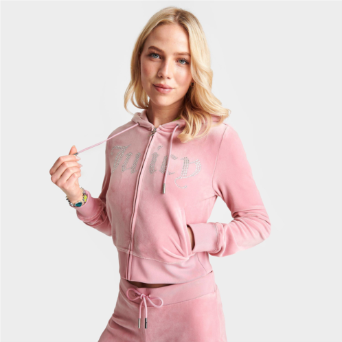 Womens Juicy Couture Bling Front Hoodie