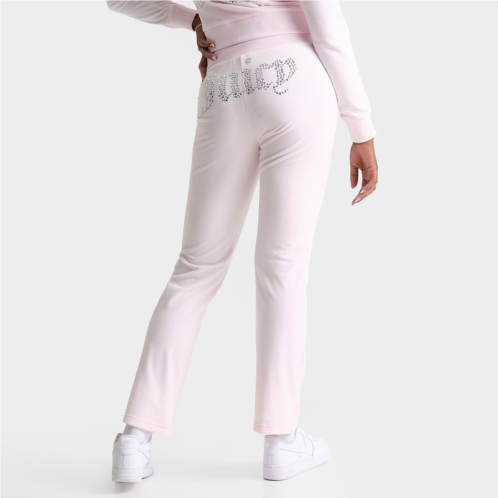 Womens Juicy Couture OG Bling Heart Velour Track Pants