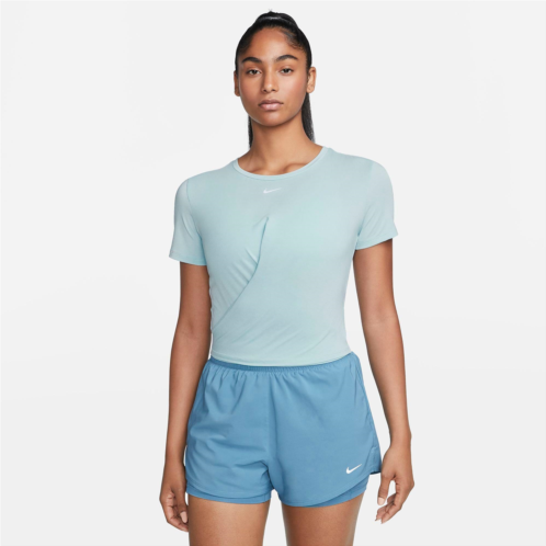 Womens Nike Dri-FIT One Luxe Twist Standard Fit Short-Sleeve Shirt