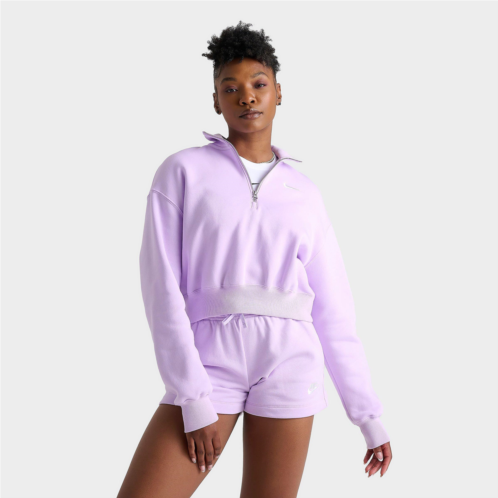 Womens Nike Sportswear Phoenix Fleece Oversized Half-Zip Crop Sweatshirt