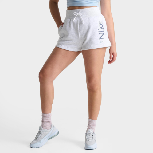 Womens Nike Sportswear Phoenix Fleece High-Waisted 2 Logo Shorts