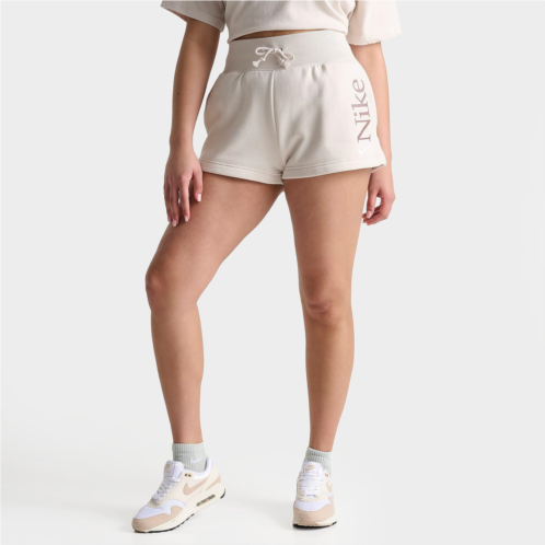 Womens Nike Sportswear Phoenix Fleece High-Waisted 2 Logo Shorts
