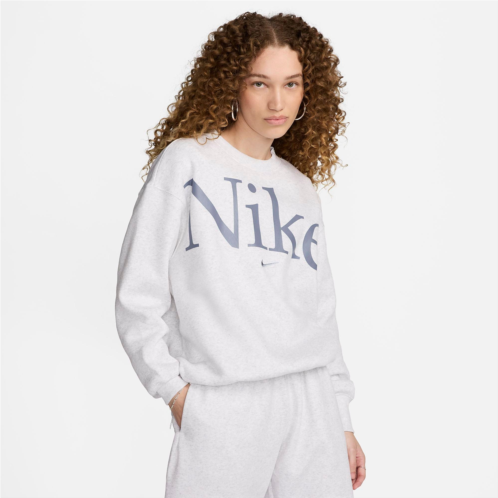 Womens Nike Sportswear Phoenix Fleece Oversized Logo Crewneck Sweatshirt
