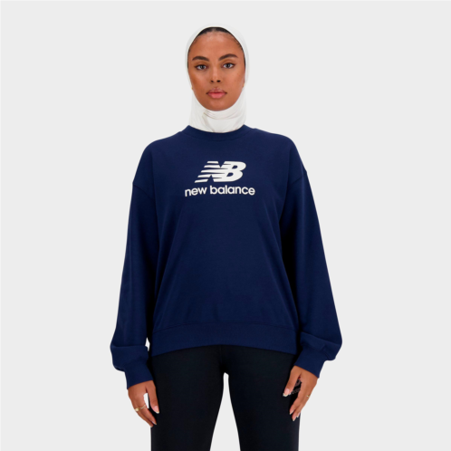 Womens New Balance Sport Essentials French Terry Logo Crew Sweatshirt
