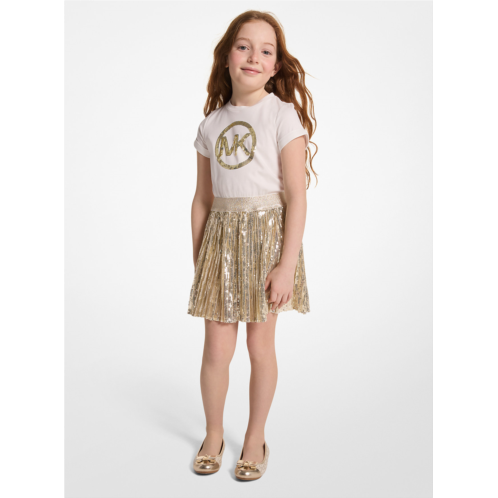 Michaelkors Sequined Logo Metallic T-Shirt Dress