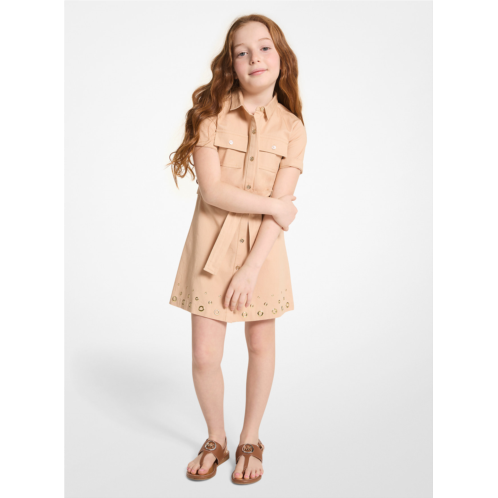 Michaelkors Cotton Twill Belted Shirtdress