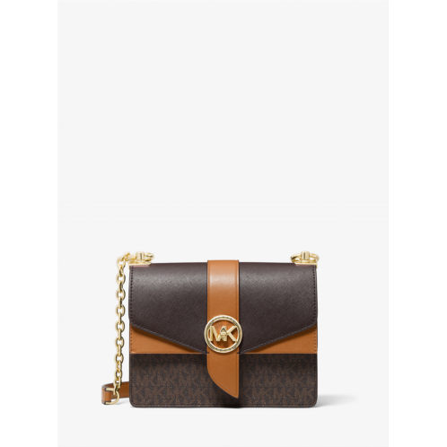 Michaelkors Greenwich Small Color-Block Logo and Saffiano Leather Crossbody Bag