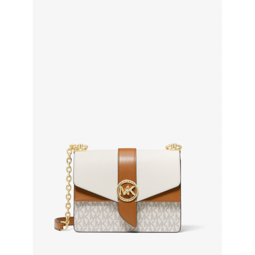 Michaelkors Greenwich Small Color-Block Logo and Saffiano Leather Crossbody Bag