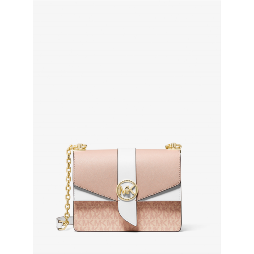 Michaelkors Greenwich Small Color-Block Logo and Saffiano Leather Crossbody Bag