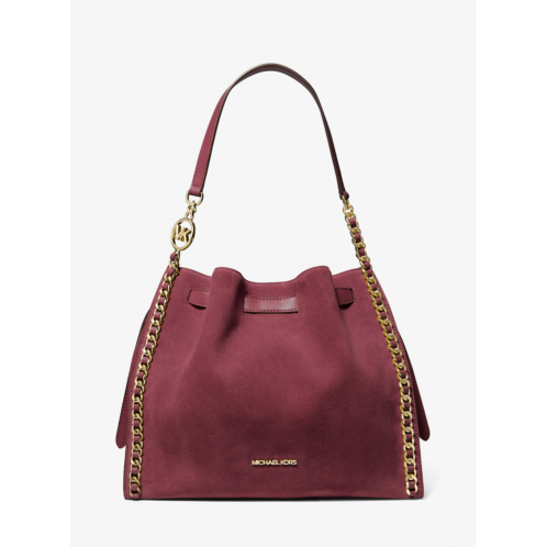 Michaelkors Mina Large Suede Chain Shoulder Bag