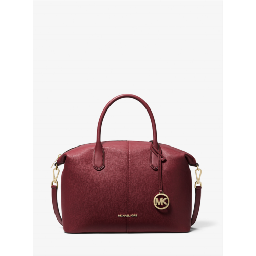 Michaelkors Hyde Large Pebbled Leather Satchel