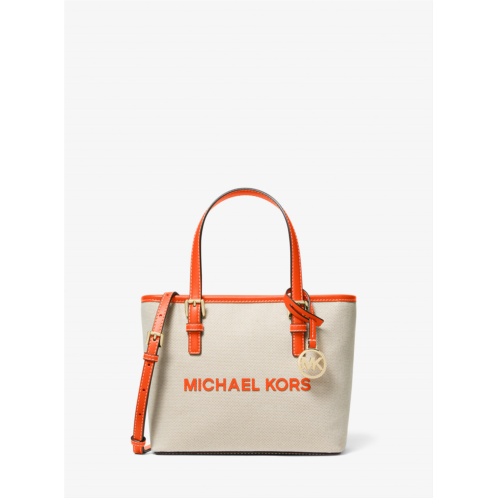 Michaelkors Jet Set Travel Extra-Small Canvas Top-Zip Tote Bag