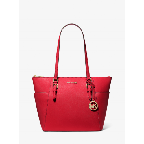 Michaelkors Charlotte Large Saffiano Leather Top-Zip Tote Bag