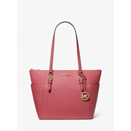 Michaelkors Charlotte Large Saffiano Leather Top-Zip Tote Bag