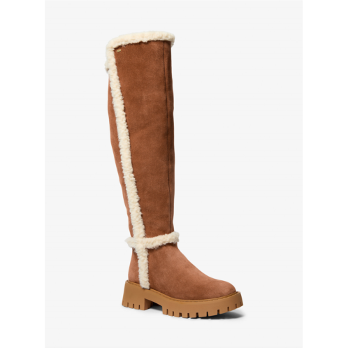 Michaelkors Asher Suede and Faux Shearling Boot