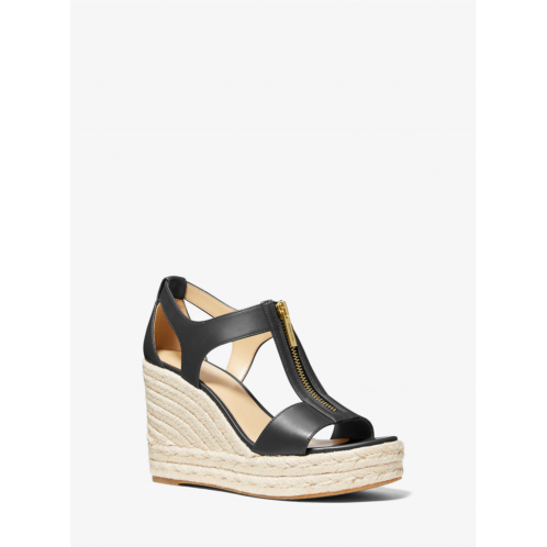 Michaelkors Berkley Leather Wedge Sandal