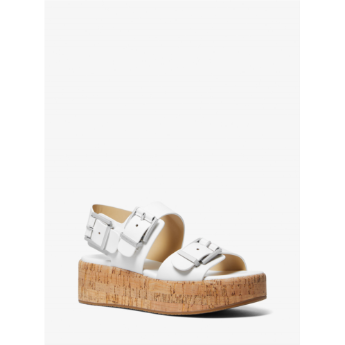 Michaelkors Colby Leather Flatform Sandal