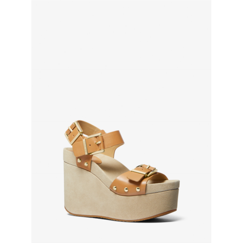 Michaelkors Colby Leather Wedge Sandal