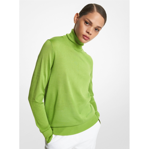 Michaelkors Joan Featherweight Silk Turtleneck Sweater