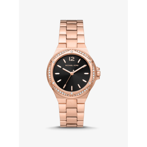 Michaelkors Lennox Pave Rose Gold-Tone Watch