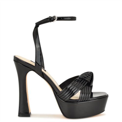 NINEWEST Irna Platform Ankle Strap Knotted Sandals