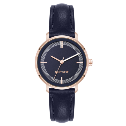 NINEWEST Crystal Accented Dial Strap Watch