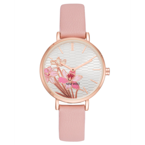NINEWEST Floral Design Dial Strap Watch