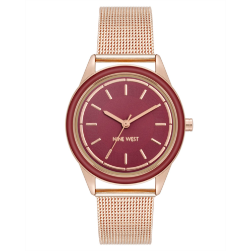 NINEWEST Mesh Bracelet Watch with Color Bezel