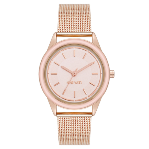 NINEWEST Mesh Bracelet Watch with Color Bezel