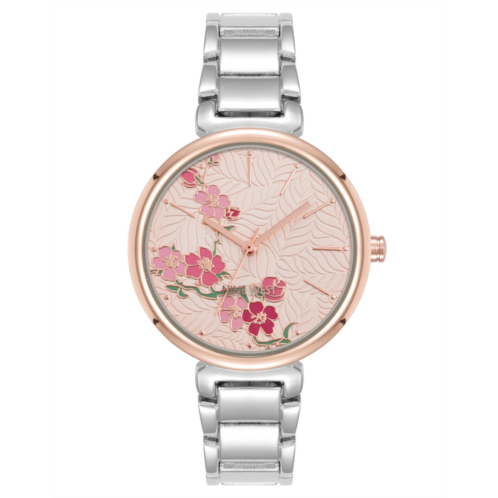 NINEWEST Textured Floral Dial Bracelet Watch